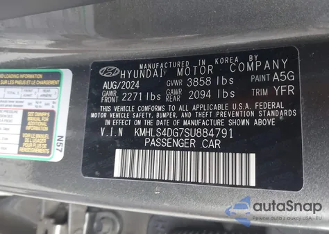 2025 Hyundai Elantra Sel Convenience from USA, damaged, VIN KMHLS4DG7SU884791